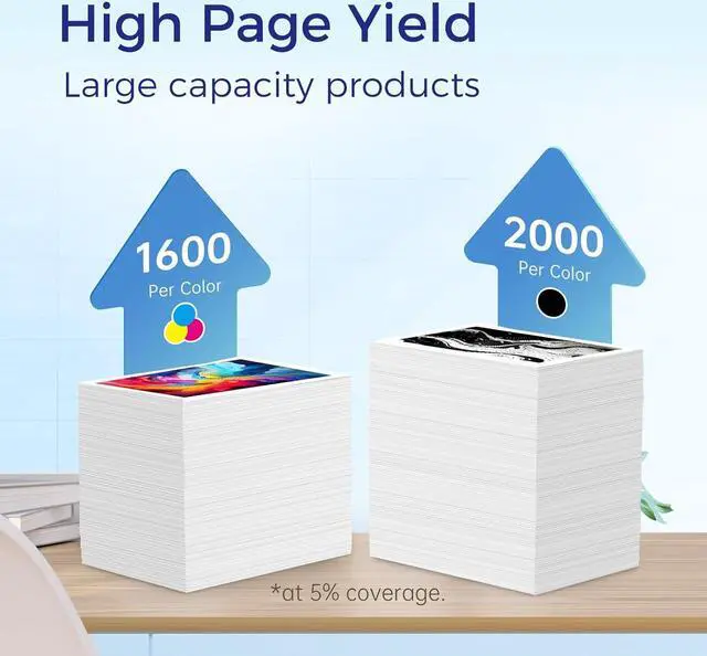 Alt view image 4 of 6 - 962 962XL Ink Cartridges for HP Printers Replacement for HP 962XL Ink Cartridges Combo Pack HP962 HP962XL Work for OfficeJet Pro 9010 Ink Cartridge 9015 9018 9020 Printers, Black & Color