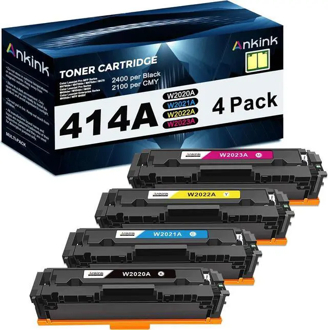 Main image of Ankink Compatible Toner Cartridge Replacement for HP 414A 414X(with chip,Black Cyan Yellow Magenta,4-Pack)for Color Laserjet Pro MFP M479fdw M479fdn M454dw M454dn M479dw,Enterprise M455dn M480f hp404a