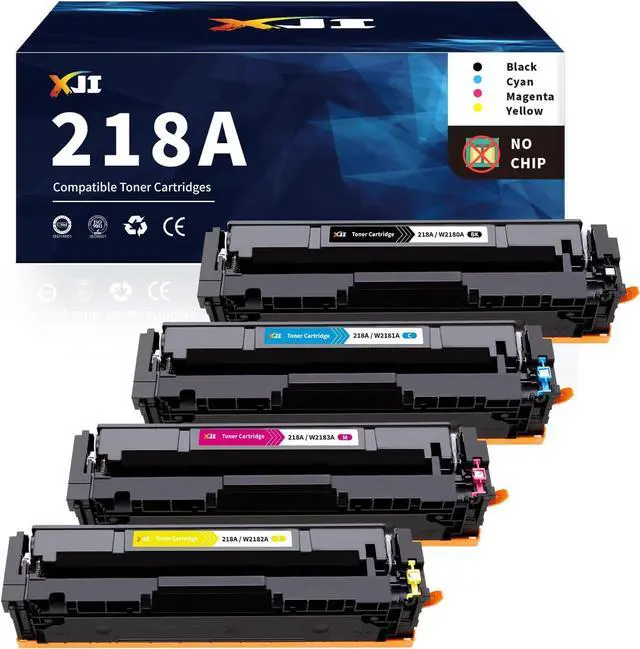Main image of Ennovor XJI 218A (No Chip) Compatible Toner Cartridges Set 4 Pack Replacement for HP 218 A X 218X Ink, for Color Laser Jet Pro 3201dw MFP 3301fdw 3301sdw 3301cdw Printer