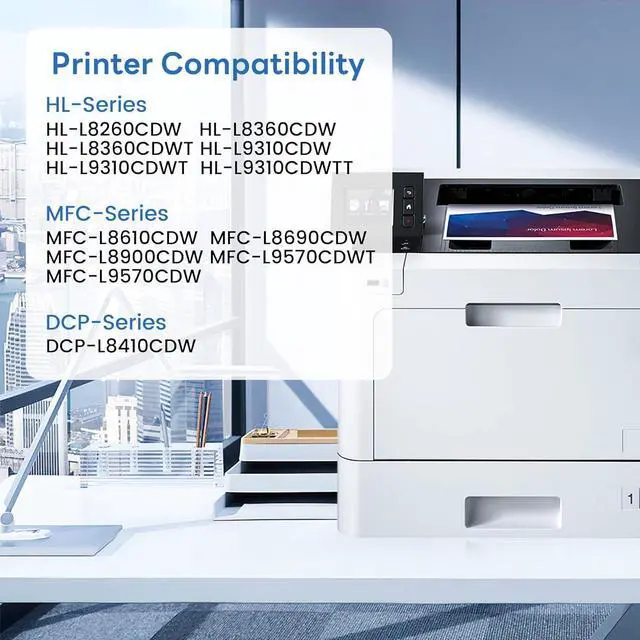 Alt view image 2 of 6 - Ennovor TN-431 TN431 Toner Cartridge 4-Pack Compatible TN431BK TN431C TN431M TN431Y Replacement for Brother TN431 TN-431 MFC-L8900CDW MFC-L8610CDW MFC-L9570CDW HL-L8360CDW Printer .