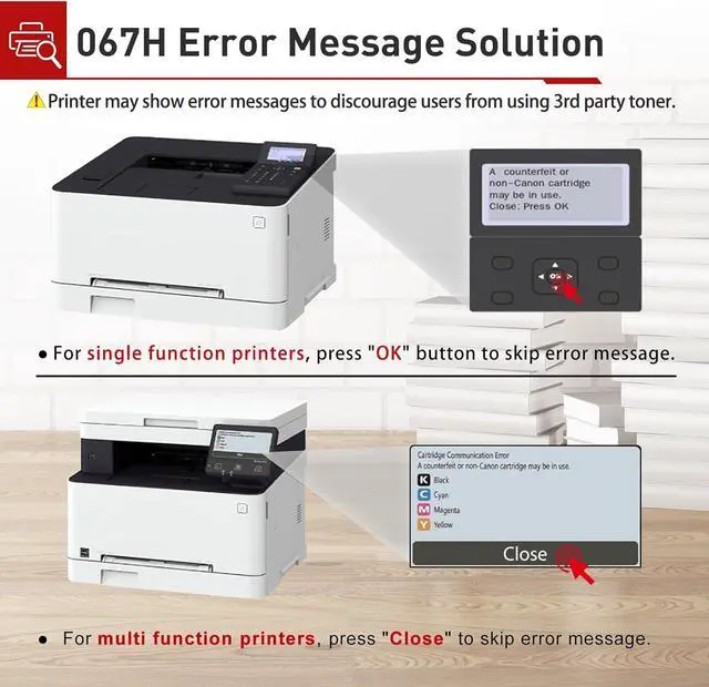 Alt view image 6 of 7 - Ennovor 067H 067 Toner Cartridges Set Compatible for Canon 067H 067 Toner Cartridge Work with Canon ImageClass MF656Cdw MF654Cdw LBP632Cdw LBP633Cdw Ink|067H B/C/Y/M,4Pack 067H Toner