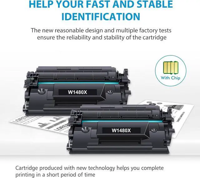 Alt view image 5 of 5 - 148X W1480X High Yield Toner Cartridges with Chip Pro 4001dw 4001dn Compatible W1480A HP 148A Toner Cartridge with Laserjet Pro 4001dw 4001dn 4001n MFP 4101fdw 4101fdn Printer (Black, 2-Pack)