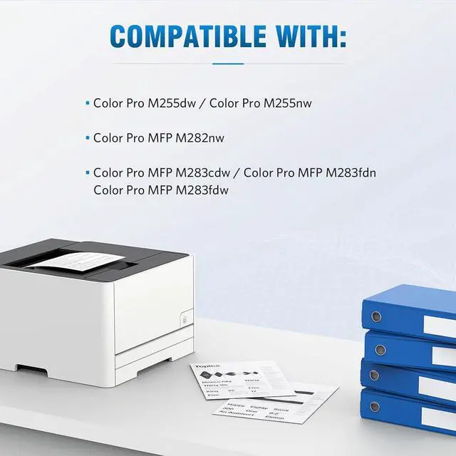 Alt view image 2 of 6 - 206X Toner Cartridge Set 4 Pack (with chip) Compatible Replacement for 206X HP Color Laserjet Pro M255dw M255nw MFP M283fdw M283fdn M283cdw M282nw M255 M283 Printer 206A W2110X W2111X W2112X W2113X
