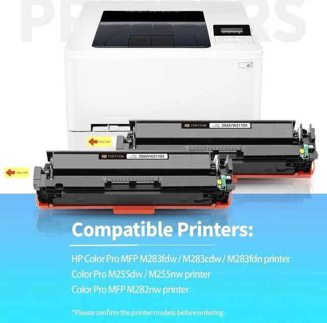 Alt view image 2 of 6 - 206X (with CHIP) Black Compatible Toner Cartridges Replacement  206A 206X Black Toner Cartridges Set  Pro MFP M283fdw M283cdw M283fdn M282nw M255dw M255nw Printers ( 2-Pack )