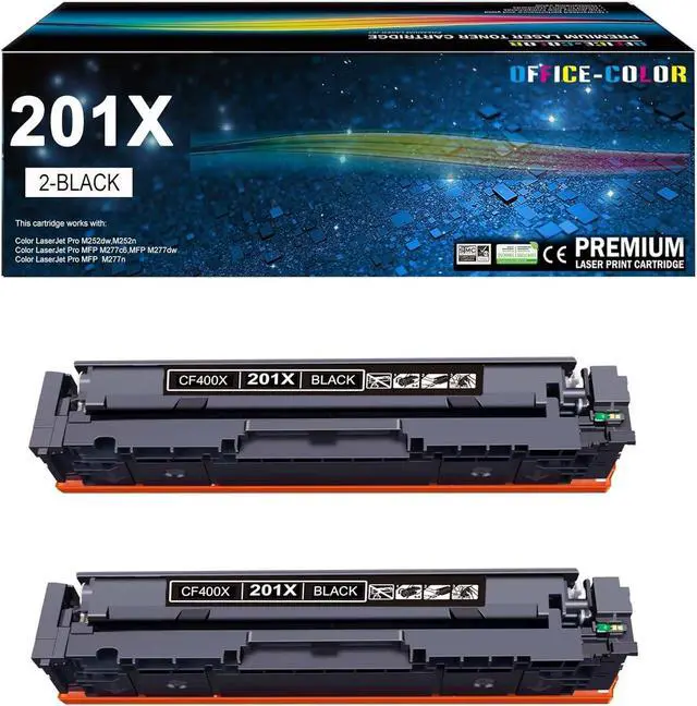 Main image of Ennovor 201A 201X Black High-Capacity Toner Cartridge Replacement for HP 201X CF400X CF400A Works with HP Color Laserjet Pro MFP M277dw M252dw M277c6 M252 M277 Series Printer (2 Pack)