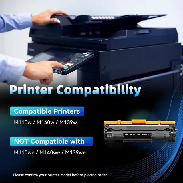 Alt view image 2 of 7 - Ennovor 141A Toner Cartridge (with Chip) Replacement for HP 141A 141X W1410A W1410X Black Toner Cartridges for HP M139w M110w M140w Printer Ink (2-Pack)