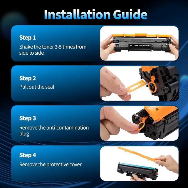 Alt view image 6 of 7 - Ennovor 141A Toner Cartridge (with Chip) Replacement for HP 141A 141X W1410A W1410X Black Toner Cartridges for HP M139w M110w M140w Printer Ink (2-Pack)