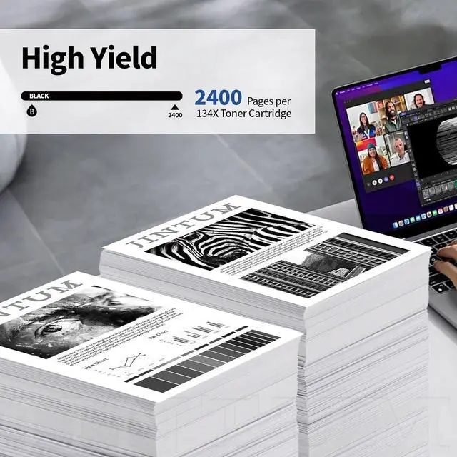 Alt view image 3 of 6 - Ennovor JINTUM 134X (with CHIP) Compatible Toner Cartridge Replacement for HP 134A 134X Toner Cartridge for HP 134X W1340A Works with HP M234sdw M209dw Printers (2-Pack)