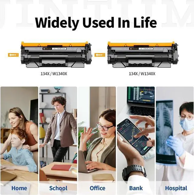 Alt view image 6 of 6 - Ennovor JINTUM 134X (with CHIP) Compatible Toner Cartridge Replacement for HP 134A 134X Toner Cartridge for HP 134X W1340A Works with HP M234sdw M209dw Printers (2-Pack)