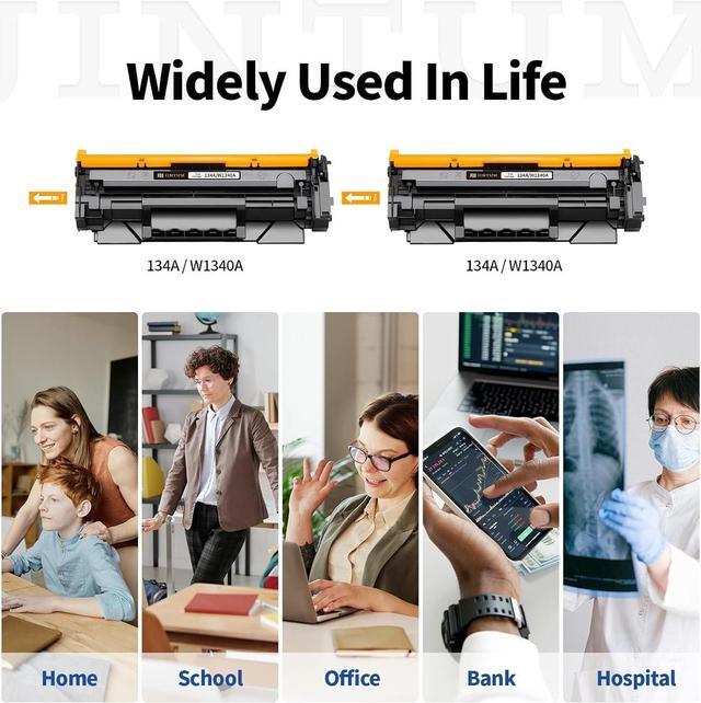 Alt view image 6 of 7 - Ennovor JINTUM 134A (with CHIP) Compatible Toner Cartridge Replacement for HP 134A Toner Cartridge for HP 134X W1340A Works with HP M234sdw M209dw Printers (2-Pack)