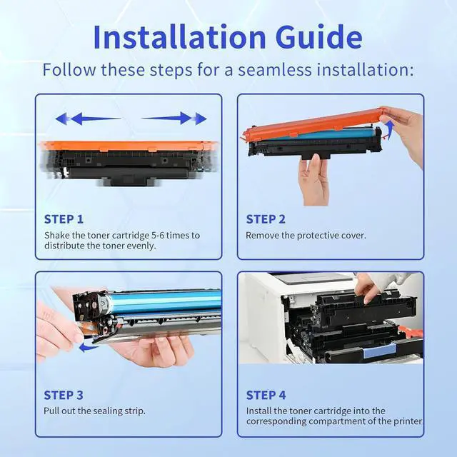 Alt view image 6 of 6 - 210A Black Toner Cartridge 2 Pack (with Chip) Compatible Replacement for HP 210A 210X for Color Laserjet Pro MFP 4301fdw 4301fdn Pro 4201dw 4201dn Series Printer Ink W2100A W2100X High Yield