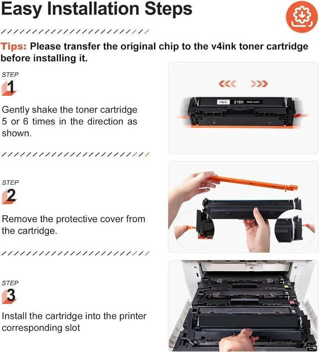 Alt view image 6 of 7 - v4ink 218X Black High-Yield Toner Cartridges (NO CHIP) Compatible Replacement for HP 218X 218A W2180X W2180A Works with Color Pro 3201 MFP 3301 Series 3201dw MFP 3301cdw 3301fdw 3301sdw Printer 2-Pack