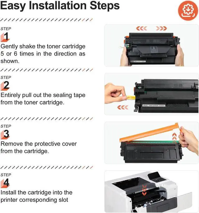 Alt view image 5 of 6 - v4ink 87A Toner Compatible Replacement for HP 87A CF287A Black Toner Cartridge use with Laser jet Enterprise M506 M506n M506dn M506x Pro M501n M501dn, MFP M527c M527dn M527f M527z Printer ink, 2 Black