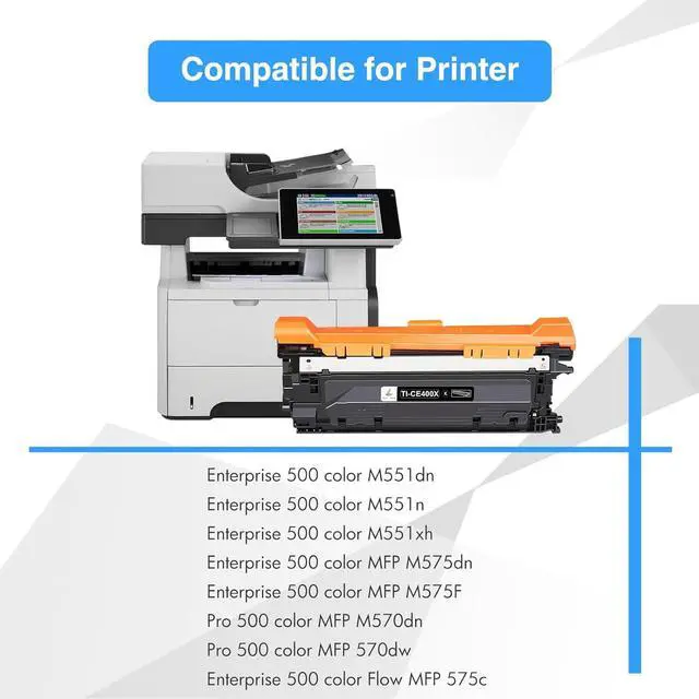 Alt view image 2 of 6 - 507X 507A Toner Cartridge Compatible Replacement for HP 507X 507A CE400X CE401A CE402A CE403A for Enterprise M551 M551n M551dn M551xh M570dn M570dw M575f Printer (Black Cyan Yellow Magenta, 4Pack)
