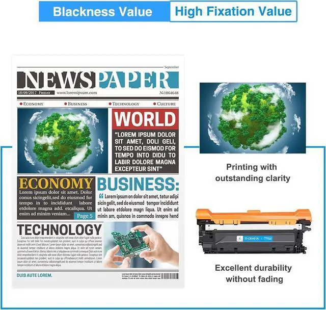 Alt view image 5 of 6 - 507X 507A Toner Cartridge Compatible Replacement for HP 507X 507A CE400X CE401A CE402A CE403A for Enterprise M551 M551n M551dn M551xh M570dn M570dw M575f Printer (Black Cyan Yellow Magenta, 4Pack)