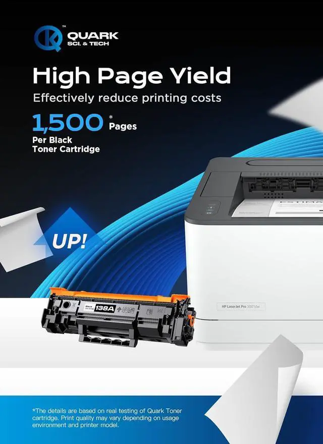 Alt view image 3 of 7 - with Chip High Yield 138A 138X W1380A W1380X Toner Cartridge Compatible with HP 138A 138X W1380A W1380X for HP Laserjet Pro 3001dw Pro 3001fdw MFP 3101fdw Printers (Black, 2 Pack)