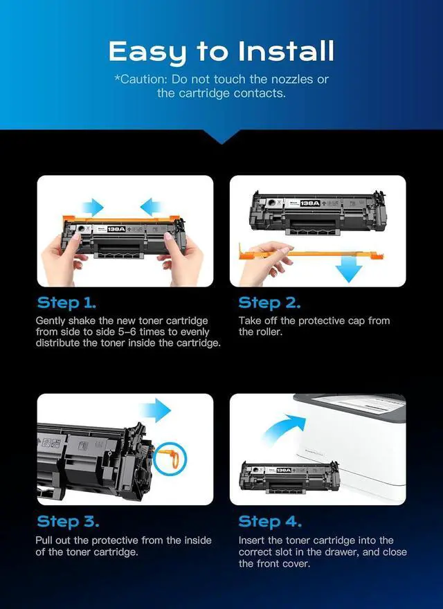 Alt view image 5 of 7 - with Chip High Yield 138A 138X W1380A W1380X Toner Cartridge Compatible with HP 138A 138X W1380A W1380X for HP Laserjet Pro 3001dw Pro 3001fdw MFP 3101fdw Printers (Black, 2 Pack)