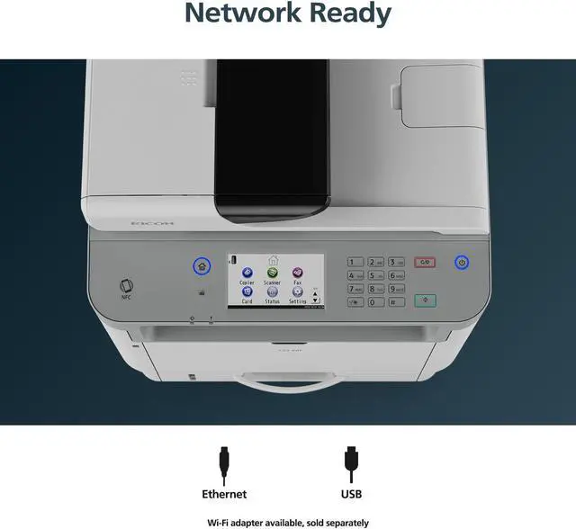 Alt view image 4 of 6 - RICOH 132 MF Compact Black & White Duplex Laser All-in-One Multi-Function Printer 34PPM Genuine Black Toner Cartridge Bundle