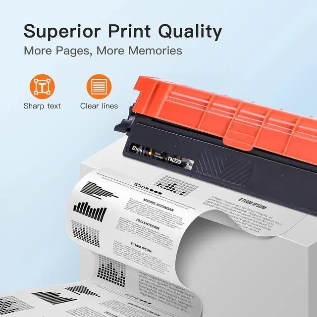 Alt view image 3 of 7 - E-Z Ink Compatible Replacement for Brother TN229 TN229xl Toner Cartridges 4 Pack High Yield for MFC-L3780CDW HL-L3280CDW MFC-L3720CDW HL-L3220CDW HL-L3295CDW HL-L8245CDW TN-229 TN229 B/C/M/Y (4 Pack)