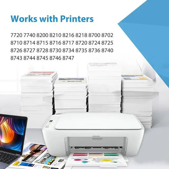 Alt view image 2 of 7 - 952XL Ink Cartridges Combo Pack for HP 952 XL Black Color Compatible for Printer 7740 8710 HP952 HP952XL OfficeJet 8720 8715 8210 8740 8702 8725 7720 8730 8700 8200 8216 8714 8745 Cyan Magenta Yellow