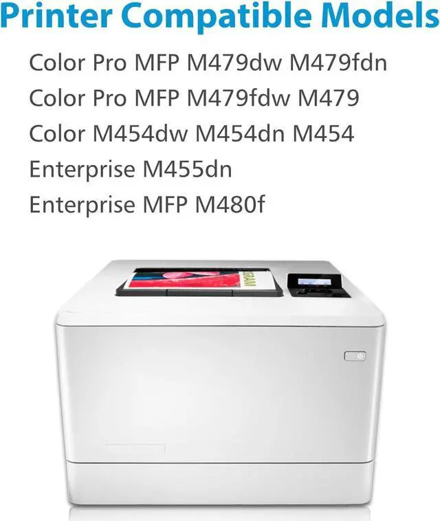Alt view image 2 of 5 - Ennovor 414A Toner Cartridges 4 Pack with Chip Replacement for HP 414A 414X W2020A W2020X Works for Color Pro MFP M479fdw M479fdn M454dw M454dn M479 M454 Printer (Black Cyan Yellow Magenta)