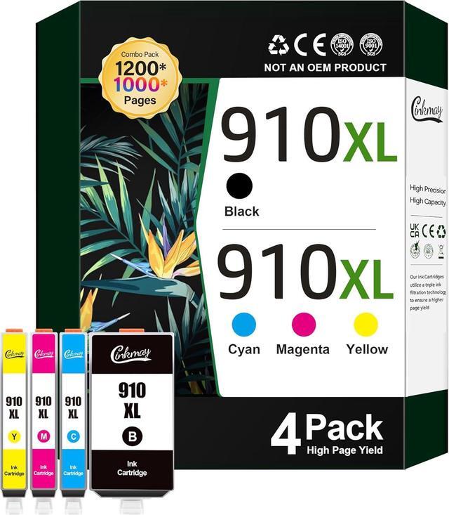 Main image of 910XL Ink Cartridges for HP Printers (4-Pack) Replacement for HP 910XL Ink Cartridges Combo Pack Work for OfficeJet 8010 8020 Series, Pro 8020, 8030 Series Printer 3JB41AN | Black Cyan Magenta Yellow