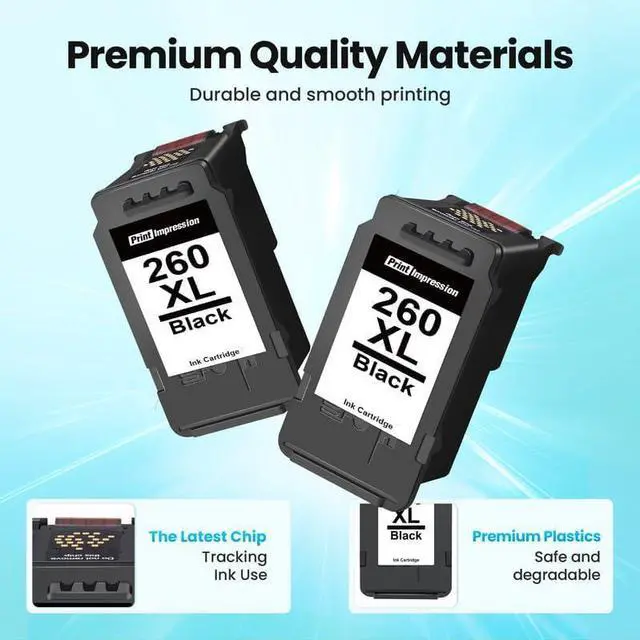 Alt view image 4 of 7 - PG-260XL Black Ink Cartridge Replacement PG 260XL for Canon PG-260 Black Ink Cartridge for Canon TS6420a Ink Cartridges Work for PIXMA TS6400 TS6420 TS5320 TR7020a TR7020 TR7022 TR7022a (2 Pack)