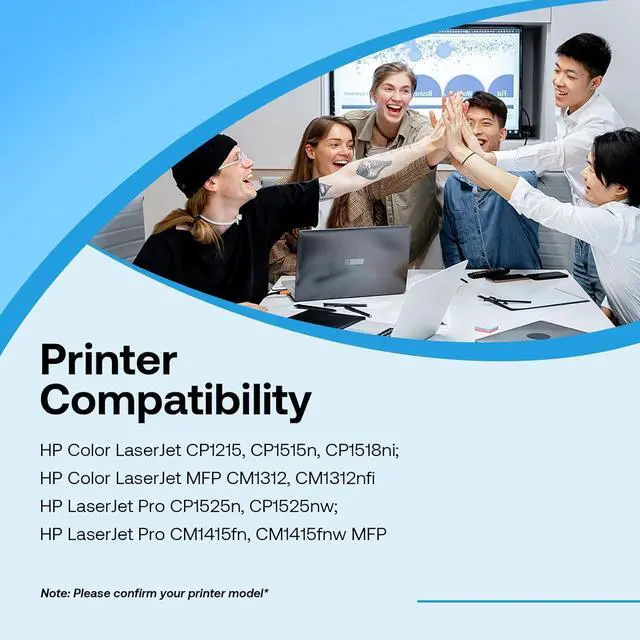 Alt view image 2 of 7 - Ennovor 125A Toner Cartridge High Yield Compatible for HP 125A Color Laserjet CM1312 MFP CM1312nfi CP1515n CP1518ni CP1215 CP1515n Printer (4 Pack, Black, Cyan, Yellow, Magenta)