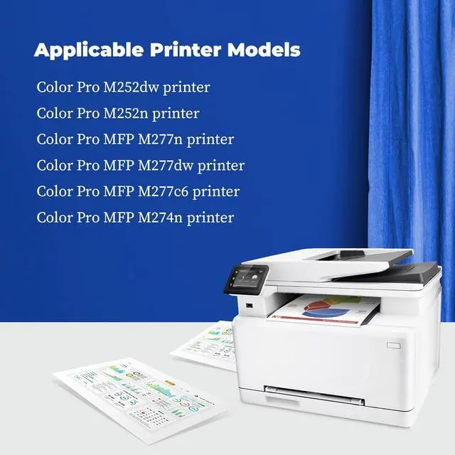 Alt view image 2 of 7 - 201X Toner Cartridges 4 Pack High Yield with Chip Replacement for HP 201X 201A Color Pro MFP M277dw M252dw M277n M277c6 Printer CF400X (Black, Cyan, Magenta, Yellow)