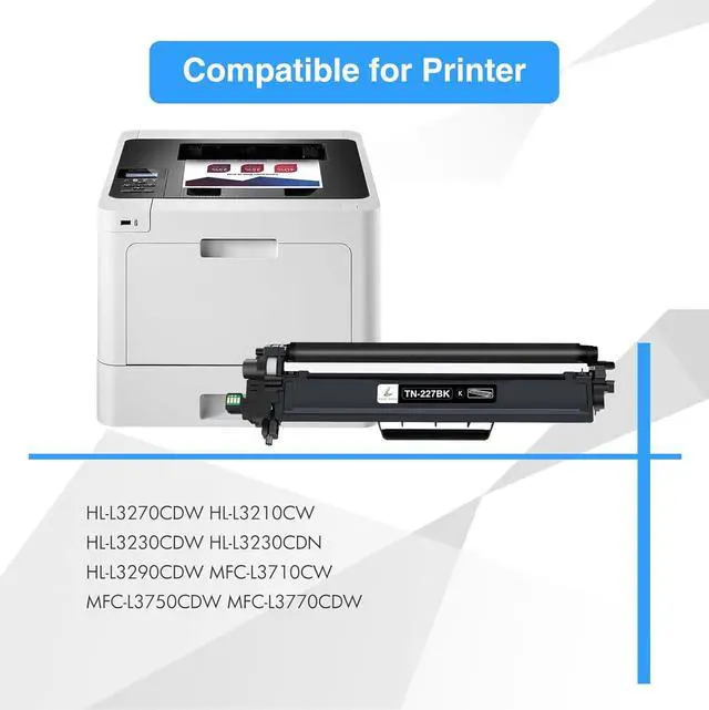 Alt view image 2 of 7 - TN227 TN-227BK/C/M/Y High Yield Toner Cartridge: Compatible Replacement for Brother TN223 TN 227BK/C/M/Y for HL-L3270CDW MFC-L3770CDW HL-L3290CDW MFC-L3750CDW HL-L3210CW Printer (TN-223BK/C/M/Y 5Pack)