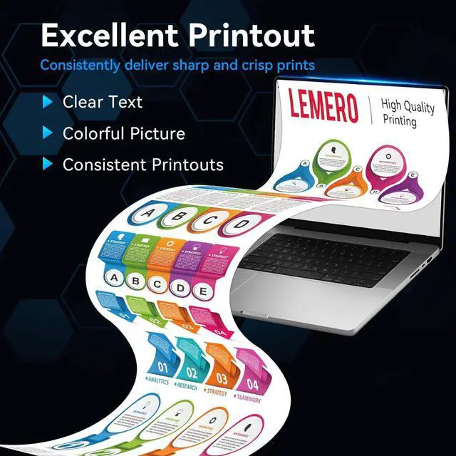 Alt view image 4 of 7 - LEMERO 210X Toner Cartridges Compatible for HP 210X 210A Toner Cartridges for HP Color Laserjet Pro MFP 4301dw 4301fdn 4301fdw Pro 4201dn 4201dw Printer (With Chip for HP 210X 210A High Yield-4 Packs)
