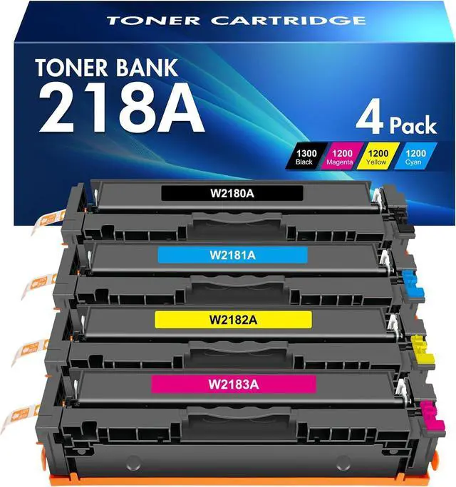 Main image of 218A 218X Toner Cartridges 4 Pack 3301dw Compatible Replacement for HP 218A 218X Color Laserjet Pro MFP 3301fdw 3301cdw 3201dw 3301sdw Printer High Yield Ink Set W2180A (Black Cyan Yellow Magenta)
