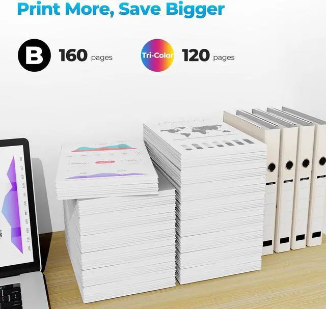 Alt view image 3 of 7 - 68 Ink Cartridges Envy 6555e 6155e 6152e 6552e Compatible with hp 68 Ink Cartridges Black Color Combo Pack Compatible for Envy 6555e, 6155e, 6152e, 6552e, 6558e, Printers (2-Pack, 1 Black/1 Tri-Color)