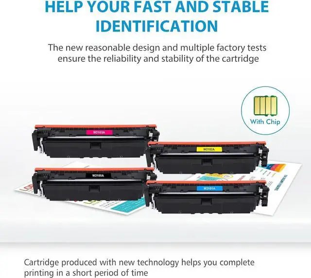 Alt view image 5 of 6 - Ennovor 210A Toner Cartridges 2-Pack Black | Compatible Replacement for 210A W2100A 210X W2100X for Color Pro 4201dn 4201dw Pro MFP 4301fdn 4301fdw Printer Ink (with Chip)