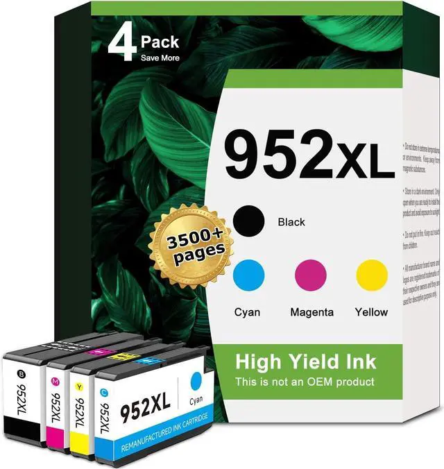 Main image of Ennovor 952XL Ink Cartridges Remanufactured Replacement for HP 952 XL hp952 Combo 4 Pack for Officejet Pro 8710 7740 8720 8702 8210 7720 8715 8730 8740 8216 Printer Black Color