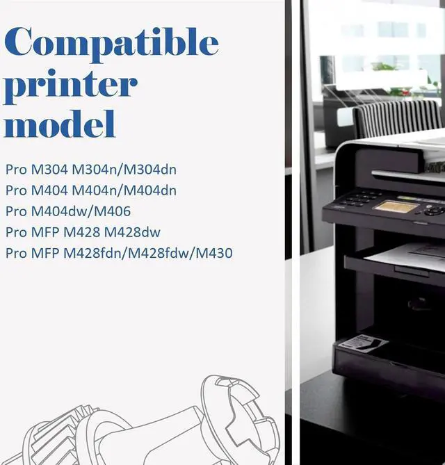 Alt view image 2 of 7 - CF258A 58A Toner Cartridge Black Compatible Replacement for HP 58A CF258A M404n 58X CF258X for HP Laserjet Pro MFP M428fdw M428fdn M428dw Pro M404n M404dn M404dw M404 Printer Ink with Chip 4 Pack