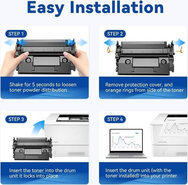 Alt view image 3 of 7 - Ennovor 58X CF258X Toner Cartridge (with Chip) High Yield Compatible for HP 58X CF258X 58A CF258A use with Laserjet MFP M428dw M428fdw M428fdn Pro M404n M404dn M404dw M304a Printer (2 Black)