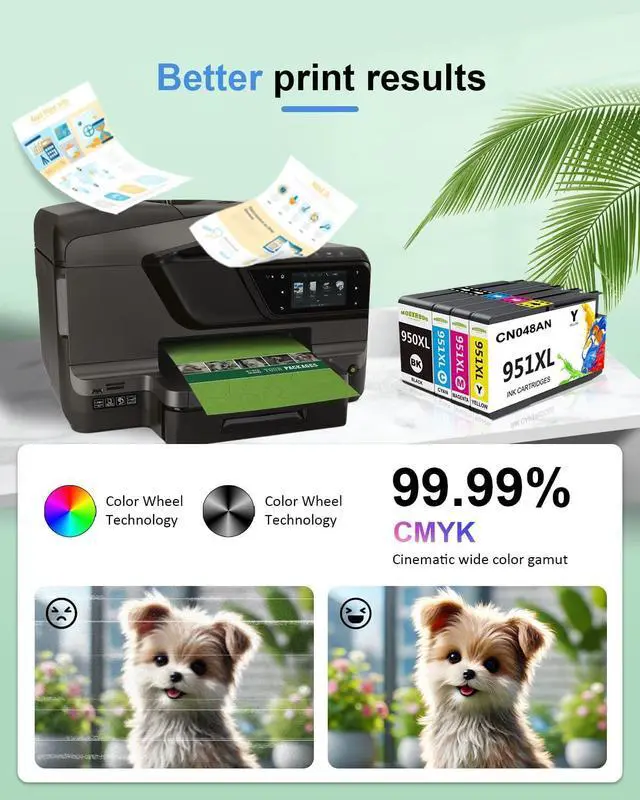 Alt view image 4 of 6 - 950xl 951xl Ink cartridges Combo Pack (4-Pack, BK/C/M/Y) Compatible for hp 950 951 Ink cartridges Combo Pack Replacement for hp OfficeJet Pro 8100 8600 8610 8615 8620 8625 8630 251DW 276DW Printers