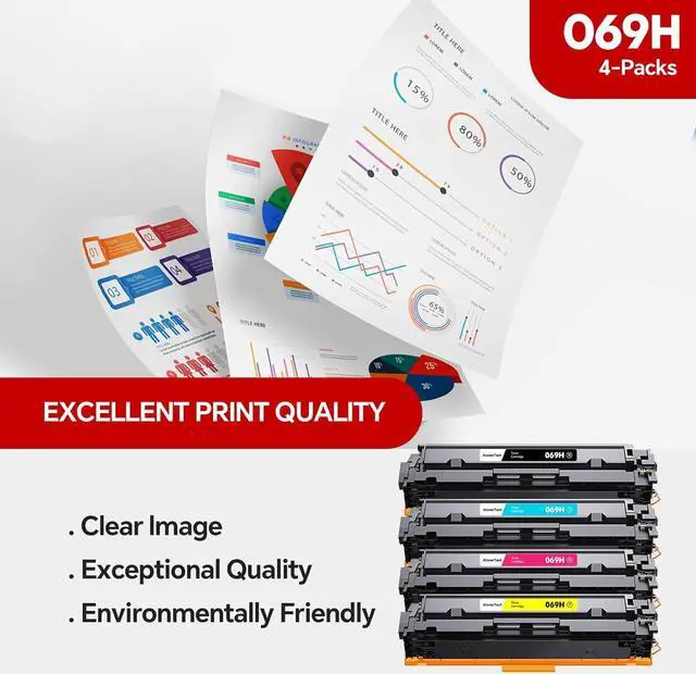 Alt view image 5 of 7 - Ennovor 069H/069 High Yield Toner Cartridge Set Replacement for Canon 069/069H with Canon imageCLASS MF753Cdw MF751Cdw LBP674Cdw Printers |4-Pack,High Capacity, Long-Lasting Performance