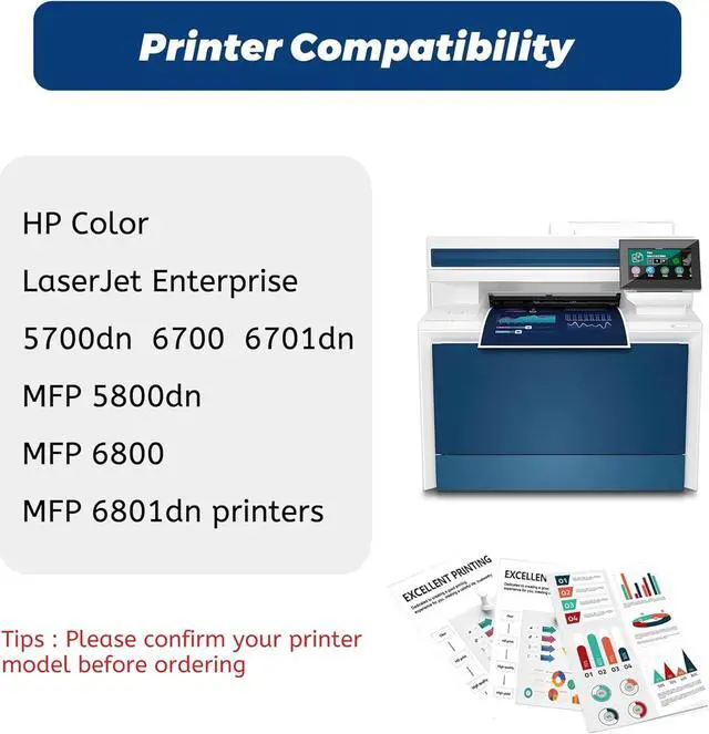 Alt view image 2 of 7 - Ennovor 213A Toner Cartridge,4 Pack Compatible for HP 213A 213X 213Y for HP Color Laserjet Enterprise 5700dn 6701dn 5800dn 6801dn,Enterprise 5700 5800 6700 6701 6800 6801 Series Printers