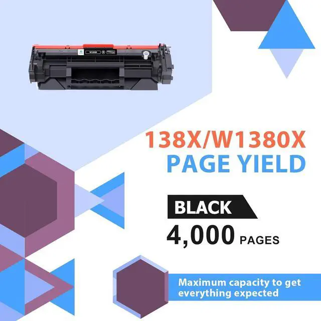 Alt view image 4 of 6 - 138X Black Laserjet Toner Cartridge High Yield (with Chip) W1380X Compatible Replacement for HP 138X 138A W1380X W1380A Toner for HP Laserjet Pro 3001dw 3001fdw MFP 3101fdw Series Printer Ink (2-Pack)