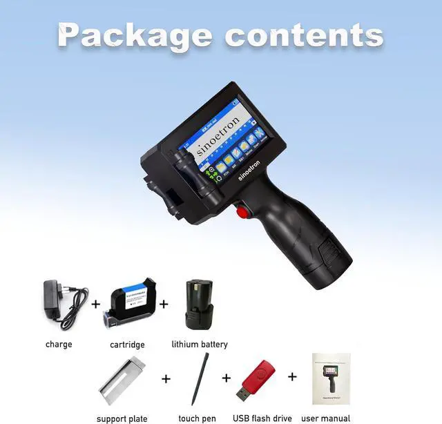 Alt view image 4 of 6 - Ennovor Handheld Inkjet Printer, 4.3" Portable Quick-Dry Inkjet Printer Gun, 0.5 Inch Nozzle for QR Codes, Barcodes, Dates & Logos on Any Surface.
