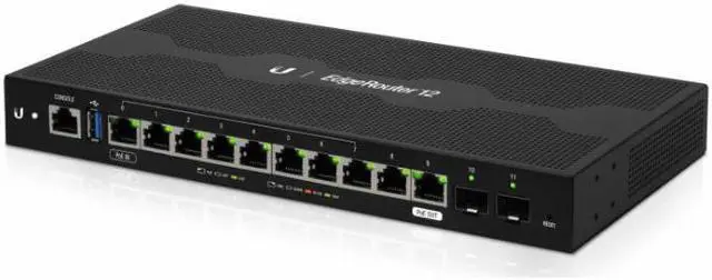 Alt view image 3 of 5 - Ubiquiti Networks EdgeRouter 12, 10-Port Gigabit Router with PoE Passthrough and 2 SFP Ports (ER-12)