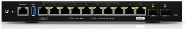 Alt view image 2 of 5 - Ubiquiti Networks EdgeRouter 12, 10-Port Gigabit Router with PoE Passthrough and 2 SFP Ports (ER-12)