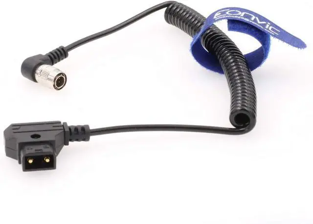 Alt view image 4 of 4 - Hirose 4Pin Male to D-Tap for Zoom F8 Sound Devices 633/644/688 (Right Angle 4pin Coiled Cable)
