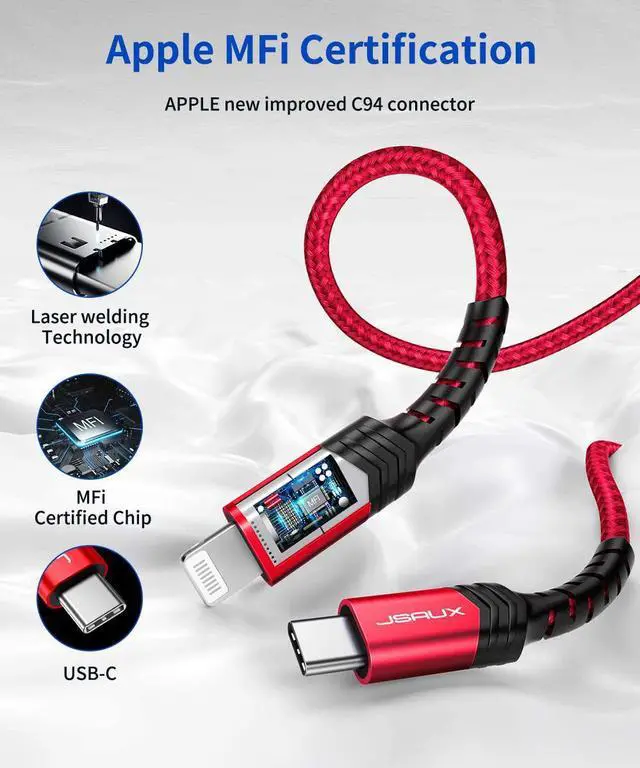 Alt view image 3 of 7 - iPhone Charger 6Pack MFi Certified Lightning Cable 3/3/6/6/6/10FT Durable Soft Silicone Fast Charging Cord Compatible for iPhone 14 13 12 11 Pro Max XR XS X 8 7 6 Plus SE etc - Bright Color