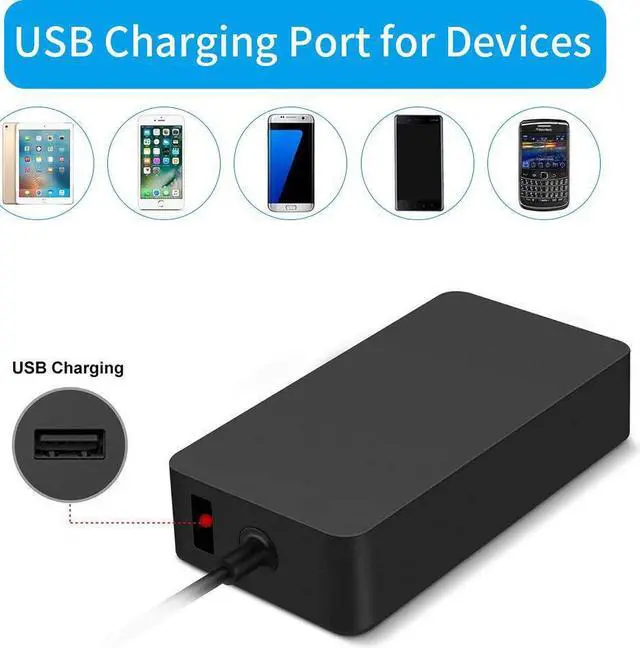 Alt view image 6 of 7 - DHMXDC Surface Charger 44W 15V 2.58A Compatible with Microsoft Surface Laptop 1/2/3, New Surface Pro 7/6/5/4/3/X, Surface Book 1/2, Surface Go 1/2