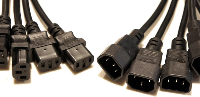Alt view image 2 of 4 - 10 Pack of 2 Foot IEC 320 NEMA C13 C14 10A 18AWG AC Power Cord PDU to CPU Cables