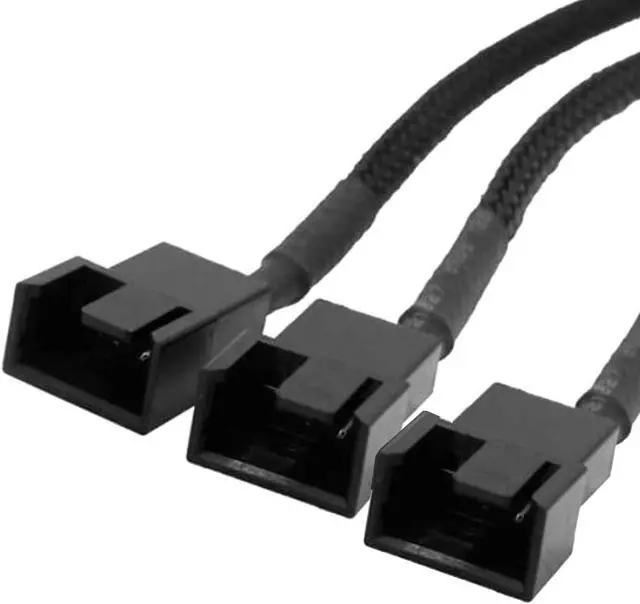 Alt view image 4 of 5 - 2 Pack 4-Pin Molex to 3 x 3 Pin / 4 Pin PMW 12V PC Case Fan Power Adapter Cable 3-Pin / 4-Pin (PWM Connector) to Molex Computer Cooler Cooling Fan Splitter Y Power Molex-3Pin/4Pin Cable Splitter