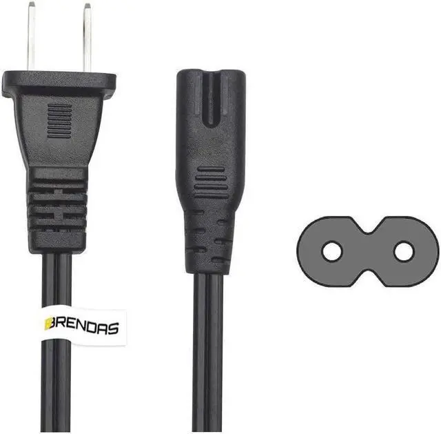 Main image of {UL Listed} BRENDAZ Compatible w/Charger, Xbox One S/X Game Console, Slim Edition PS3, Playstation 4, Slim PS4, Universal 2 Prong 2 Slot Power Cord Cable Non Polarized NEMA 1-15P to IEC C7 (15-feet)